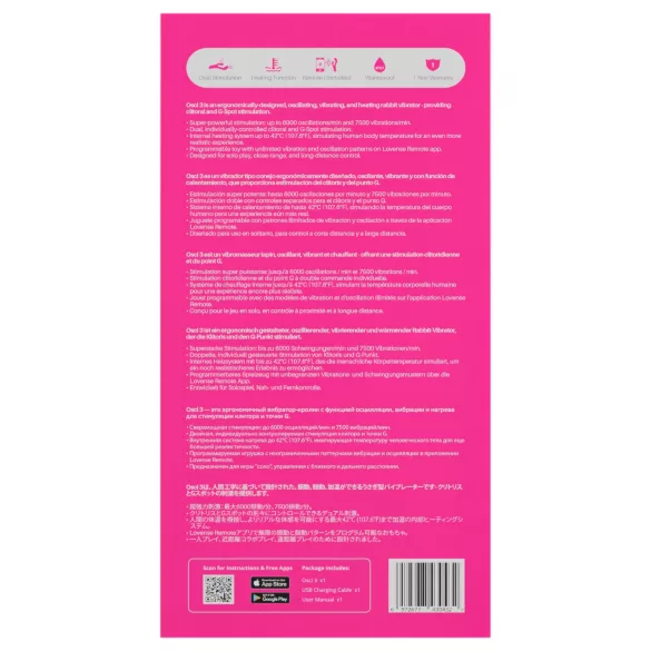 LOVENSE Osci 3 - ružičasti vibrator sa klitoris stimulatorom