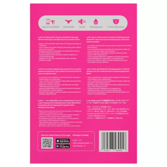 LOVENSE Lush 4 - pametno vibrirajuće jaje (roze)