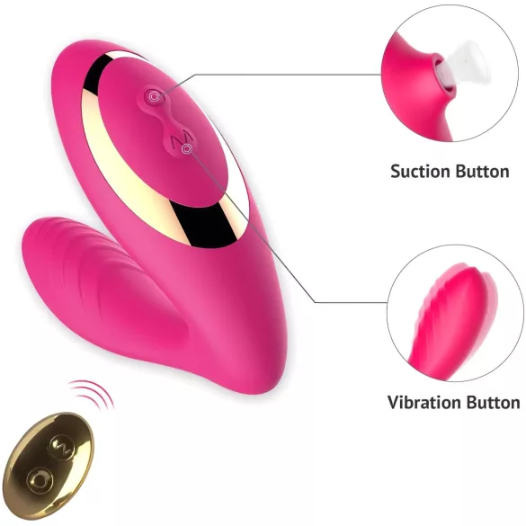 Tracy's Dog 2 - 2u1 vibrator sa vazdušnim talasom (roze)