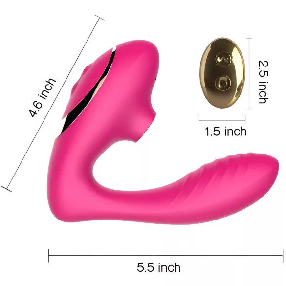 Tracy's Dog 2 - 2u1 vibrator sa vazdušnim talasom (roze)