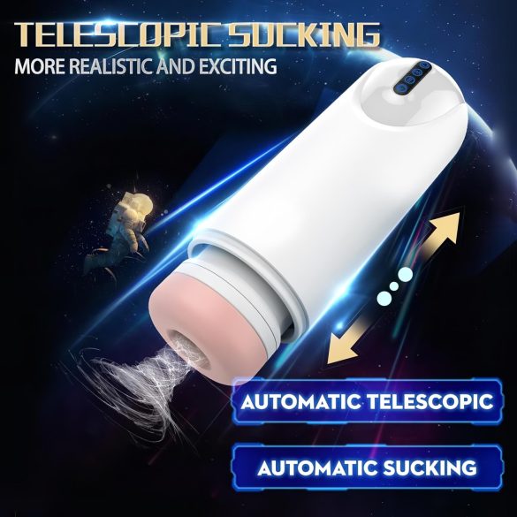 Leopard - pokretni, vibrirajući masturbator (bela)