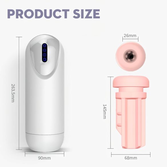 Leopard - pokretni, vibrirajući masturbator (bela)