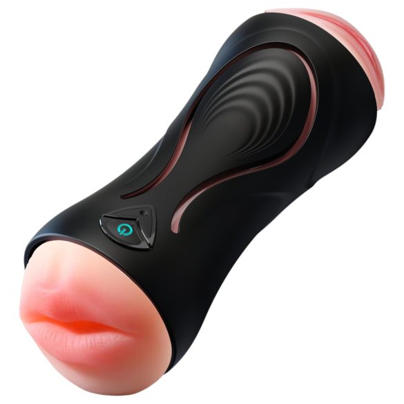 Leopard - vibrator za usta i veštačku vaginu (prirodna boja)