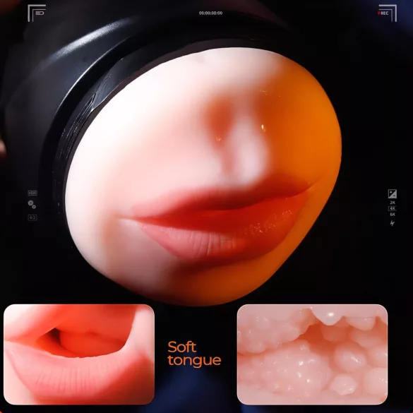 Leopard - vibrator za penis za usta i veštačku vaginu (natur)