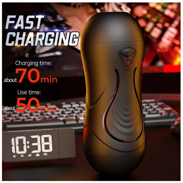 Leopard - vibrator za penis za usta i veštačku vaginu (natur)