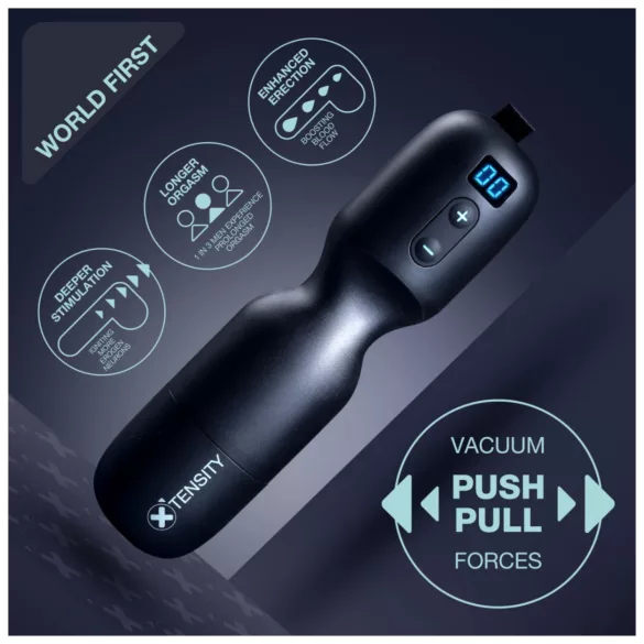Xtensity 1 - vakuumski, pulsirajući masturbator (crni)