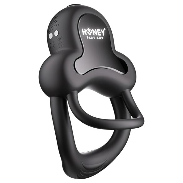 Honey Play Box Anello - pametna vibraciona prsten za penis i testise (crna)