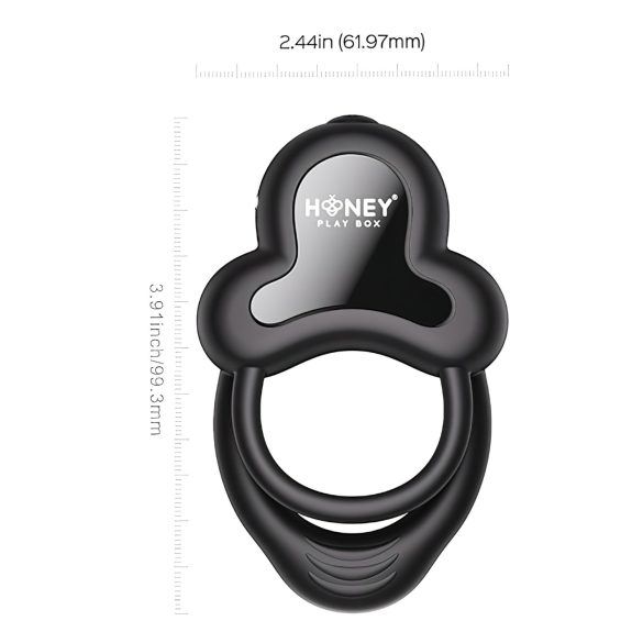 Honey Play Box Anello - pametna vibraciona prsten za penis i testise (crna)