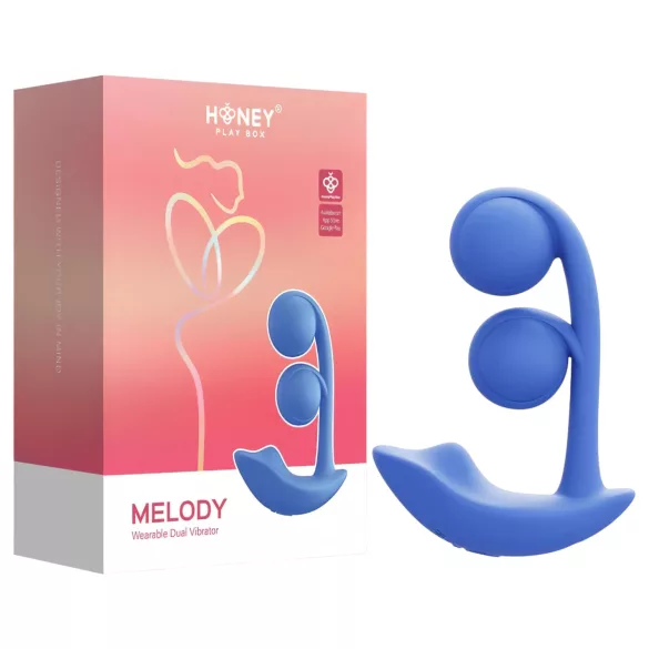Honey Play Box Melody - aplikacijom upravljani 2-u-1 vibrator sa kuglicama (plavi)