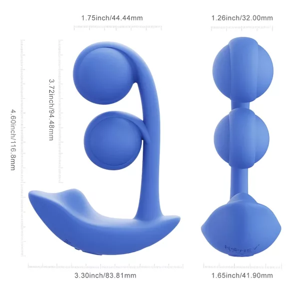 Honey Play Box Melody - aplikacijom upravljani 2-u-1 vibrator sa kuglicama (plavi)