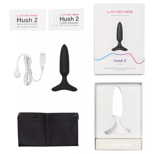 LOVENSE Hush 2 XS - punjivi mali analni vibrator (25mm) - crni