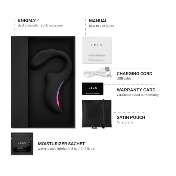 LELO Enigma - punjivi, vodootporni, 2u1 G-tačka vibrator (crni)