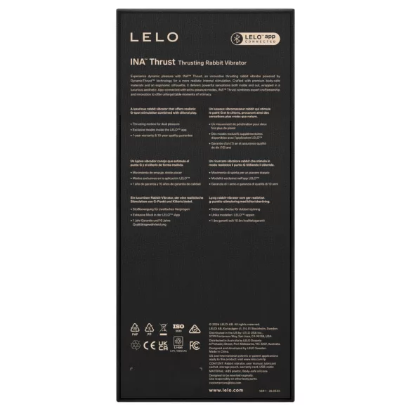 LELO - INA Thrust gurajući zeka vibrator (crni)