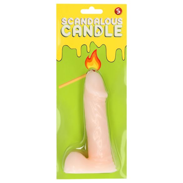 Skandalozna sveća - penis sa testisima - prirodna (133g)