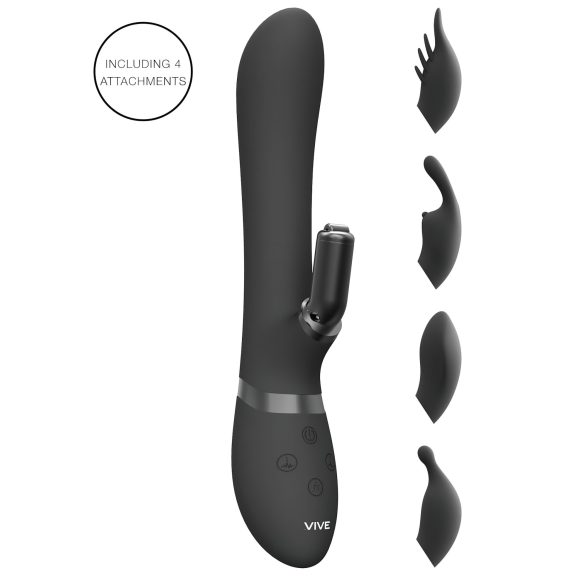Vive Chou - 4u1 vibrator sa klitoralnom rukom (crni)