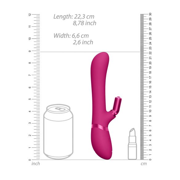 Vive Chou - punjivi vibrator sa glavama, boja roze