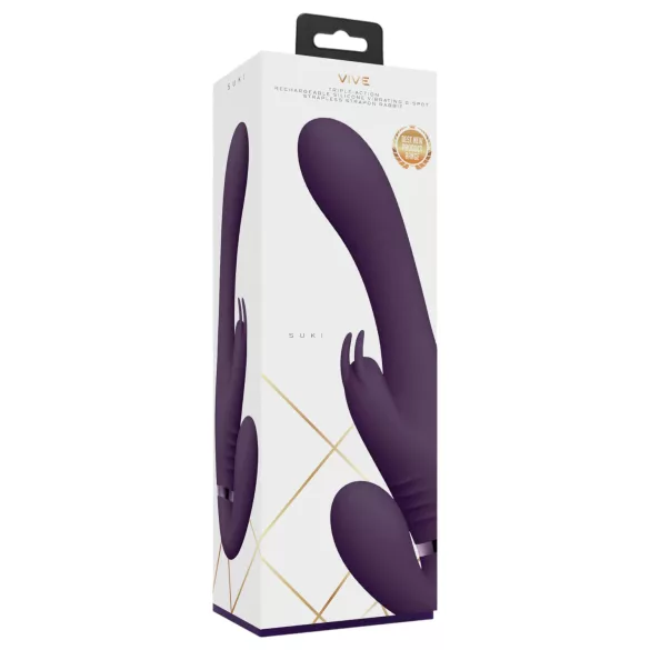 Vive Suki - vibrirajući strap-on bez remena (ljubičasti)
