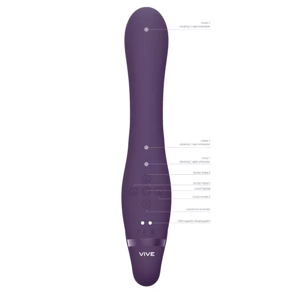 Vive Suki - vibrirajući strap-on bez remena (ljubičasti)