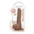 RealRock Dong 7 - prirodan dildo sa testisima (17cm) - tamna prirodna boja