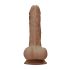 RealRock Dong 7 - prirodan dildo sa testisima (17cm) - tamna prirodna boja