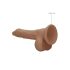 RealRock Dong 7 - prirodan dildo sa testisima (17cm) - tamna prirodna boja