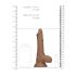 RealRock Dong 7 - prirodan dildo sa testisima (17cm) - tamna prirodna boja