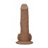 RealRock Dong 20 cm - realistični dildo sa testisima (tamniji prirodni ton)