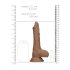 RealRock Dong 20 cm - realistični dildo sa testisima (tamniji prirodni ton)