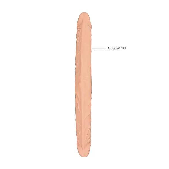 RealRock Double Dong 14 - dvostruki dildo (36 cm) - prirodna boja