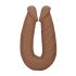 RealRock Double Dong 18 - dupli dildo (46cm) - tamno prirodno