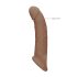 RealRock Penis Rukavac 9 (21,5 cm) - tamna prirodna boja