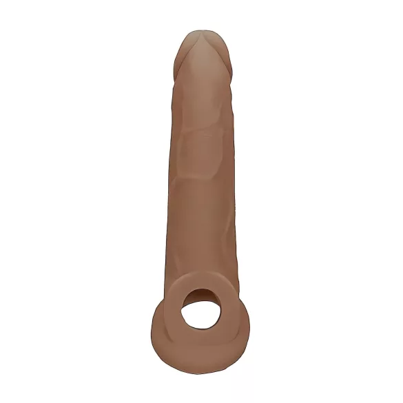 RealRock Penis Rukavac 9 (21,5 cm) - tamna prirodna boja