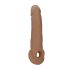 RealRock Penis Rukavac 9 (21,5 cm) - tamna prirodna boja