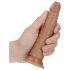 RealRock Slim - realistični dildo 15,5cm (tamna prirodna boja)