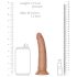 RealRock Slim - realistični dildo 15,5cm (tamna prirodna boja)