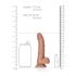 RealRock - dildo sa vakuumskom bazom i testisima - 15,5cm (tamno prirodna boja)