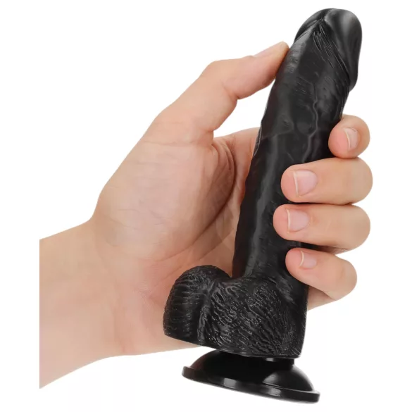 RealRock - реалистични дилдо са вакуумским држачем - 15,5cm (црна)