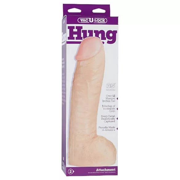 Doc Johnson Vac-U-Lock Hung 12 - realističan dildo sa testisima (natur)