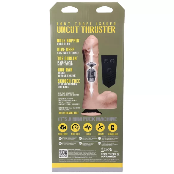 Doc Johnson Mini F-Machine bež - radiofrekventni gurajući vibrator