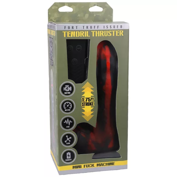 Doc Johnson Mini F-Machine Tendril - crveni bežični vibrator za guranje