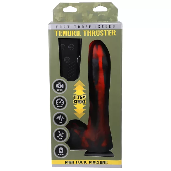 Doc Johnson Mini F-Machine Tendril - crveni bežični vibrator za guranje