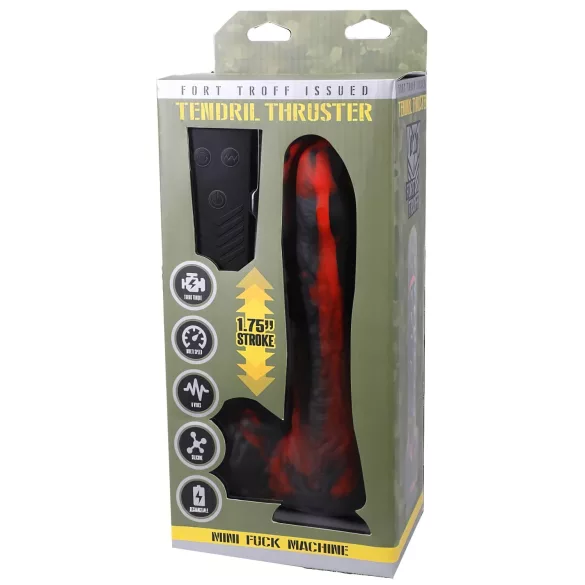 Doc Johnson Mini F-Machine Tendril - crveni bežični vibrator za guranje