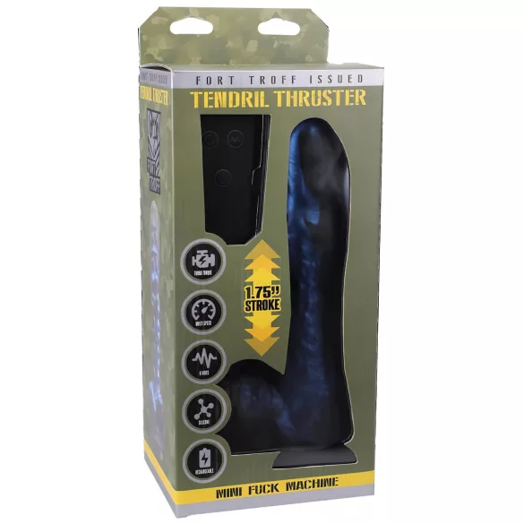 Doc Johnson Mini F-Machine - plavi radio-vibrator sa čudesnim uvrtanjem