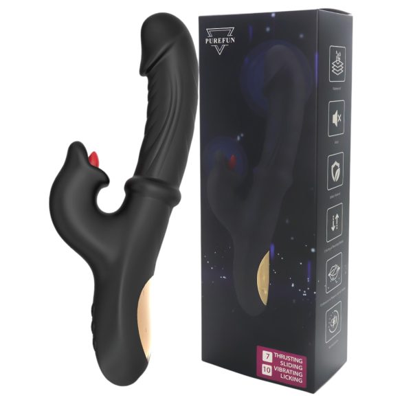 Wilson - crni vibrator sa klitoralnim stimulatorom