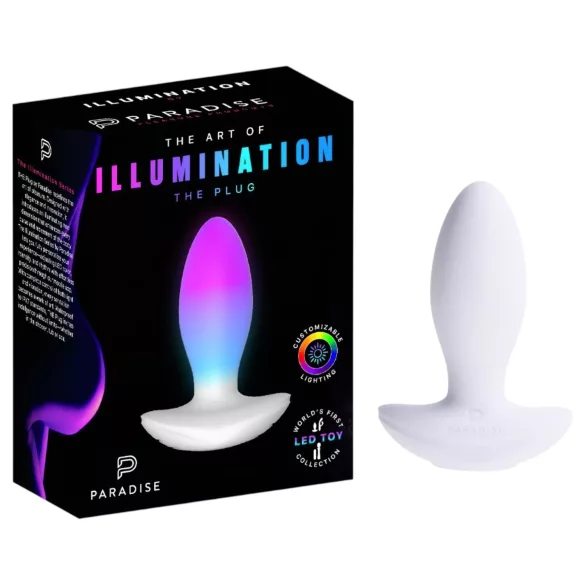 Paradise Illumination - светлећи вибрирајући анални чеп (бели)