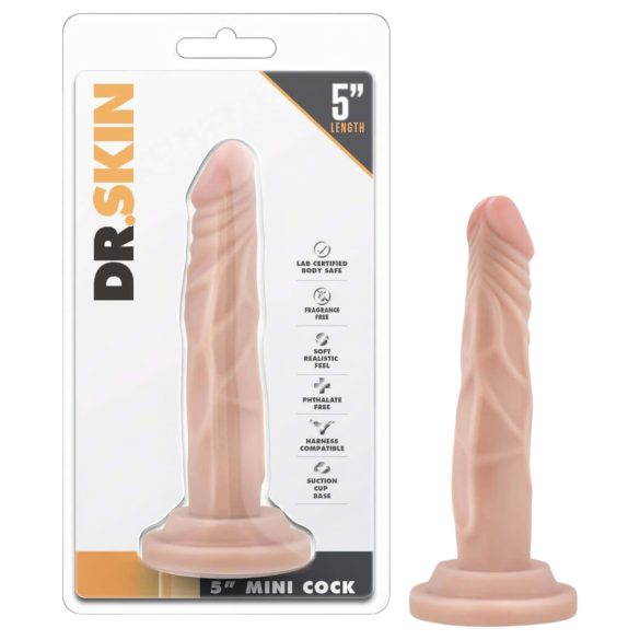 Dr. Skin 5 - realist. dildo sa vakumom - prirodno (14,5cm)