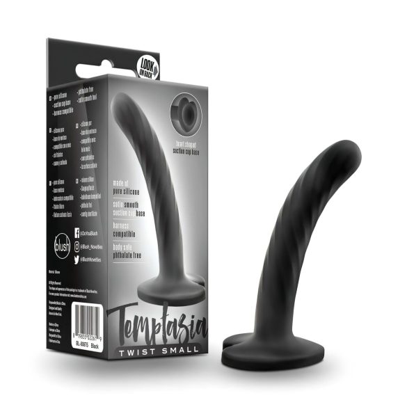 Temptasia Twist Mali - usisni crni dildo, zavodljiv dizajn