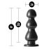 Blush Jet - dildó sa postoljem i perlama (crno)