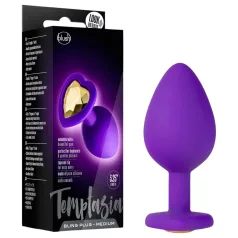   Temptasia M - zlatni kamen, srcoliki analni dildo (ljubičasti) - srednji