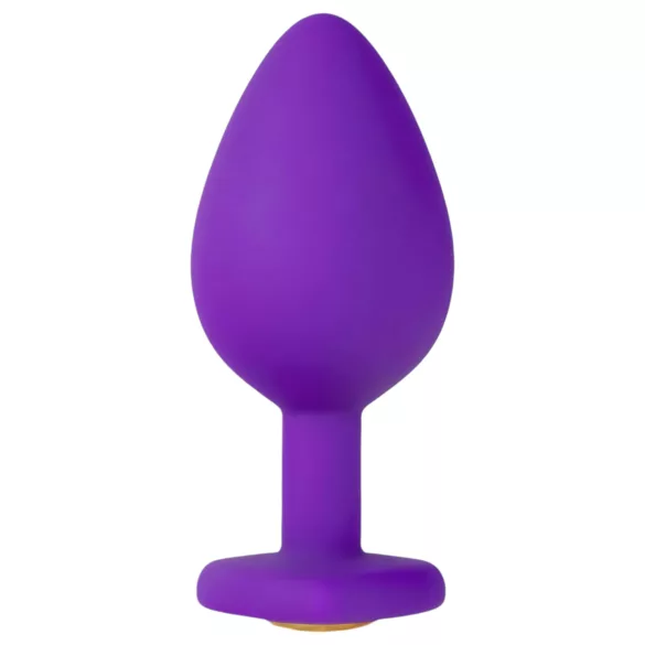 Temptasia M - zlatni kamen, srcoliki analni dildo (ljubičasti) - srednji